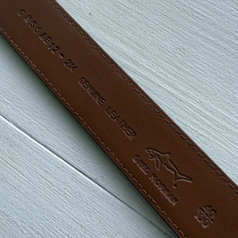 Greg Norman Mens Brown Woven Leather Belt GNS5AB12-214 Size 40/100
